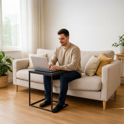 C-Shaped Side Table – Space-Saving, Industrial Design