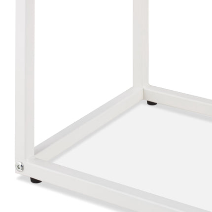 C-Shaped Side Table White