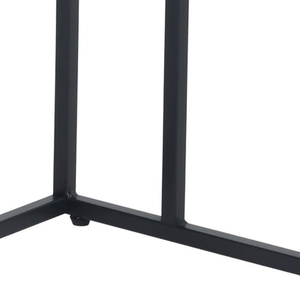C-Shaped Side Table, Wood-Effect Top, Metal Frame