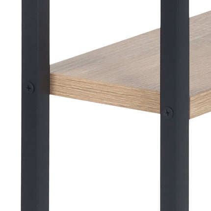 C-Shaped Side Table with 2 Shelves for Sofa & Bed