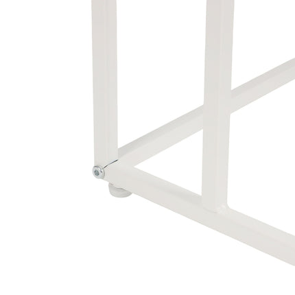 C-Shaped Side Table with Wheels – Wood-Effect Top