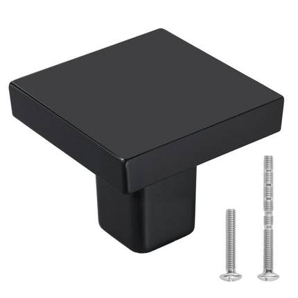 Cabinet Knobs 10-Pack, 30 mm Square Black Zinc Alloy