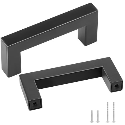 Cabinet Pulls, 30-Pack, 3-Inch 76mm Matte Black Stainless Steel