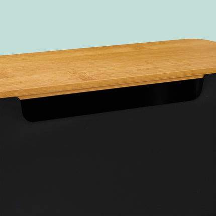 Cable Organiser Box with Bamboo Lid, Black