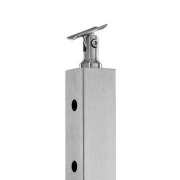 Cable Railing Post, 42 In Stainless Steel, Pre-Drilled