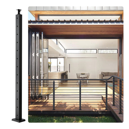 Cable Railing Post, 42 Inch SUS304, 12 Horizontal Holes