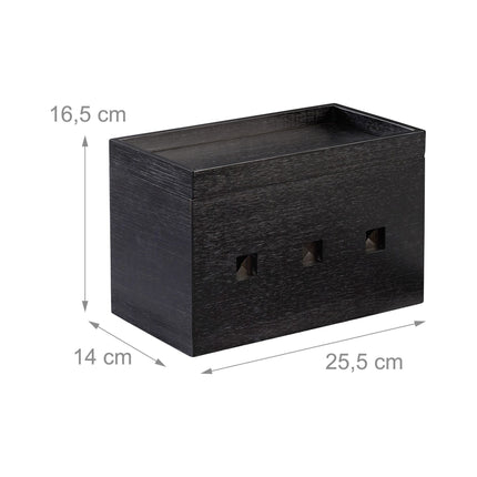 Cable box bamboo black
