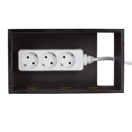 Cable box bamboo black