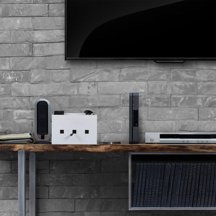 Cable box bamboo white