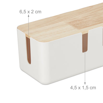 Cable box with wooden lid