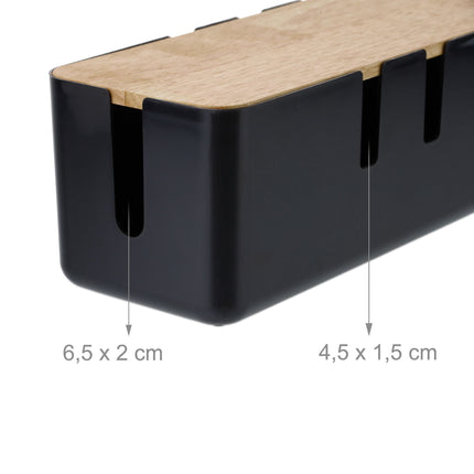 Cable box with wooden lid