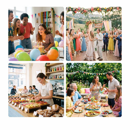 Cake Boxes With Window and Boards, Rectangular Set