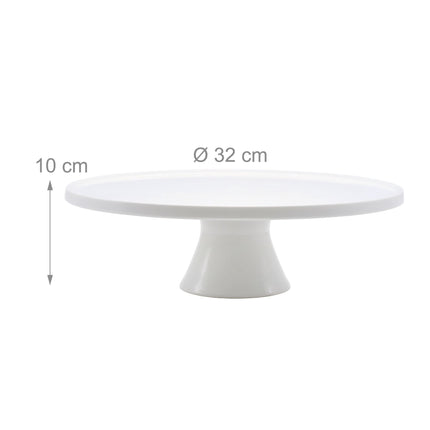 Cake Stand, Round White Ceramic Serving Plate