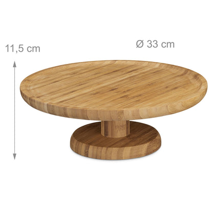 Cake plate on bamboo base