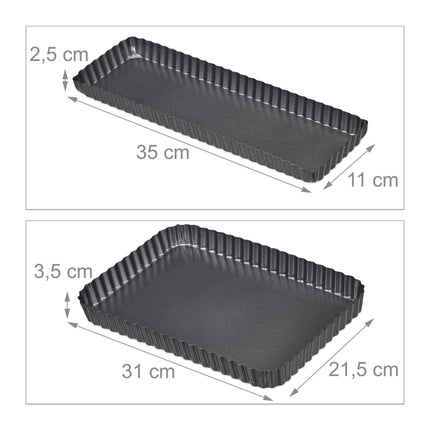 Cake tin with lifting base set of 2