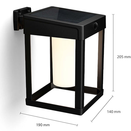 Camill Wall Lamp Solar Ultra Efficient LED 25lm/250lm Black