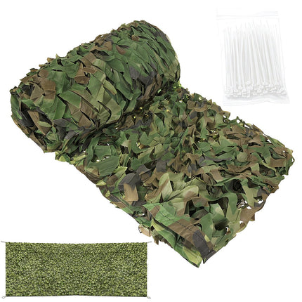Camouflage Net 3x6m with 100 Cable Ties, Waterproof