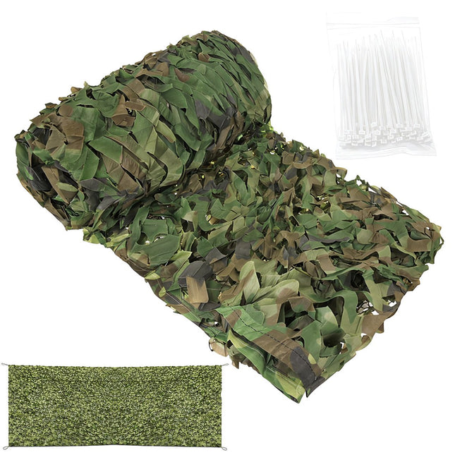 Camouflage Net 3x6m with 100 Cable Ties, Waterproof