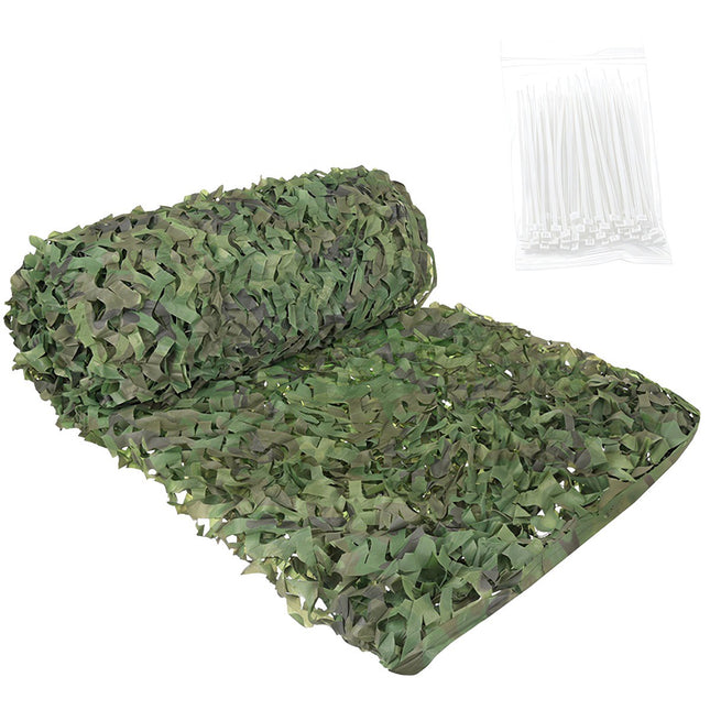 Camouflage Net 4x6m, Waterproof, 100 Cable Ties Included