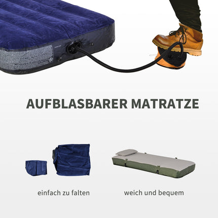 Camp bed with tent, sleeping bag & mattress - dark green