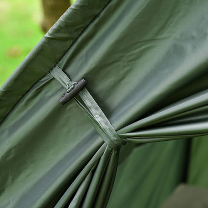 Camp bed with tent, sleeping bag & mattress - dark green