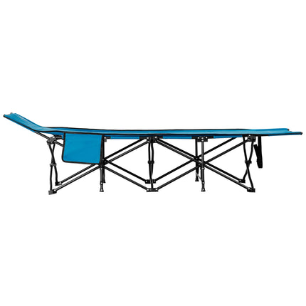 Camp Bed, Blue, 190 cm, Portable Folding Design