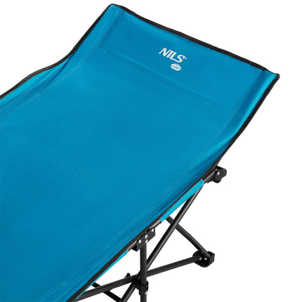Camp Bed, Blue, 190 cm, Portable Folding Design