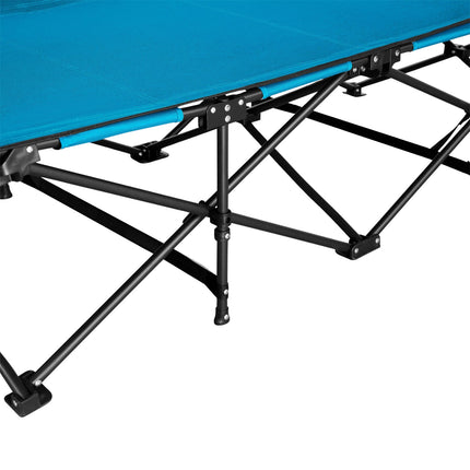 Camp Bed, Blue, 190 cm, Portable Folding Design
