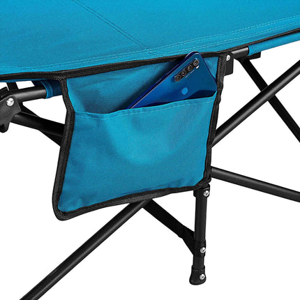 Camp Bed, Blue, 190 cm, Portable Folding Design