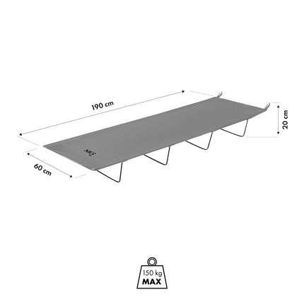 Camping Bed, Ultra Light, Dark Gray