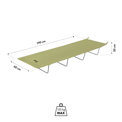 Camping Bed, Ultra Light, Olive Green