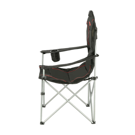 Camping Chair, Black-Red, Foldable, Lightweight