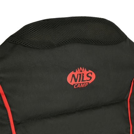 Camping Chair, Black-Red, Foldable, Lightweight