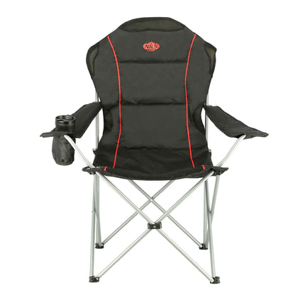 Camping Chair, Black-Red, Foldable, Lightweight