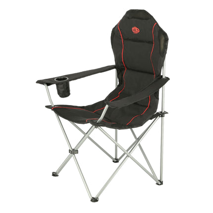 Camping Chair, Black-Red, Foldable, Lightweight