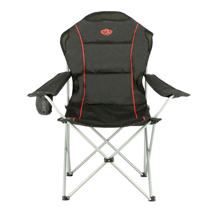 Camping Chair, Black-Red, Foldable, Lightweight