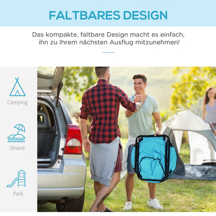 Folding Camping Chair, Upholstered, Blue, 80x80x75Cm