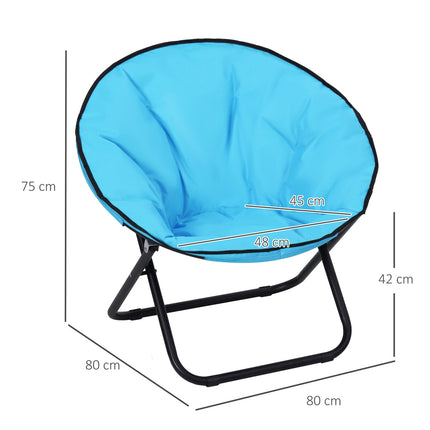 Folding Camping Chair, Upholstered, Blue, 80x80x75Cm