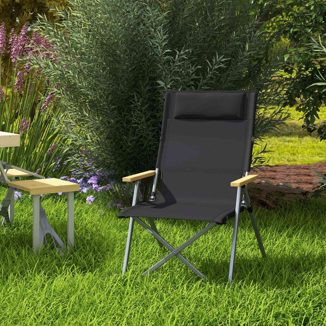 Folding camping chair, 4-position adjustable, Oxford fabric