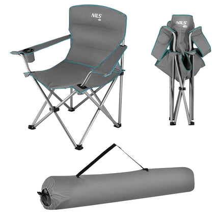 Camping Chair, Gray-Green, Foldable, Lightweight