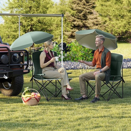 Camping Chair With Adjustable Umbrella, Foldable, Bag