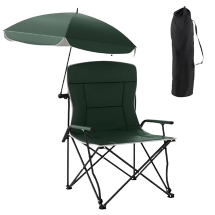 Camping Chair With Adjustable Umbrella, Foldable, Bag