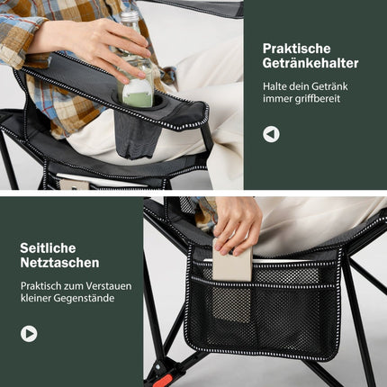 Camping Chair with Adjustable Backrest and Footrest