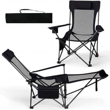 Camping Chair with Adjustable Footrest and Backrest