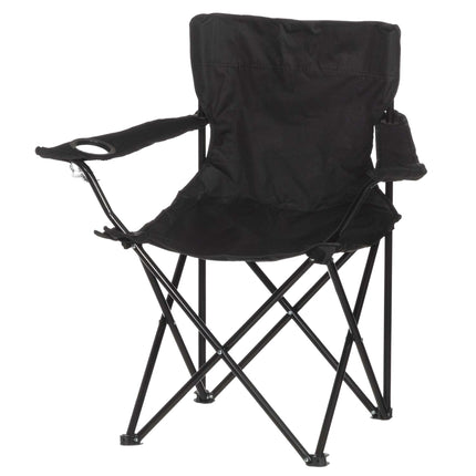 Camping Chair with Cup Holder, Black, Foldable, Portable