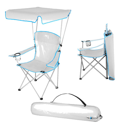 Camping Chair with Sunshade, Gray