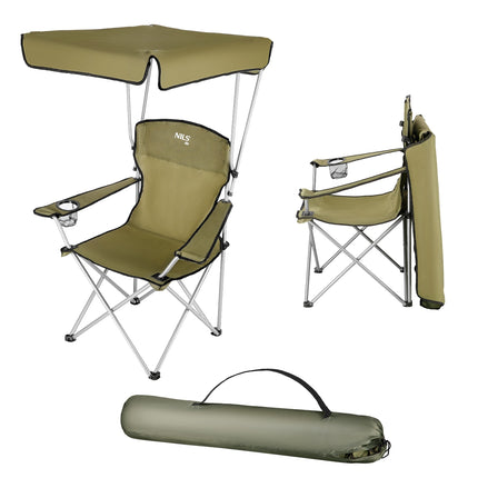 Camping Chair with Sunshade, Green