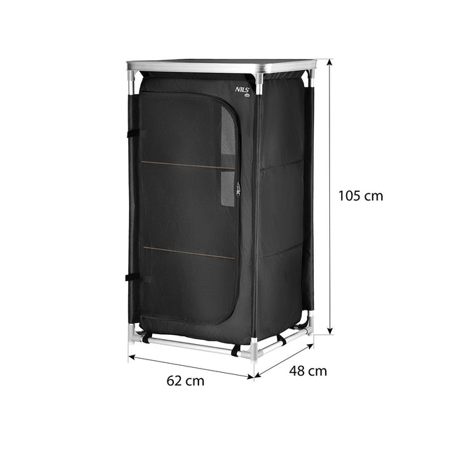 Camping Cupboard Table with Storage Shelves