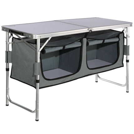 Camping Kitchen Table, Foldable, Adjustable Height, Bag