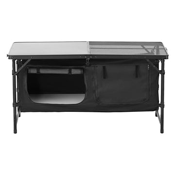 Camping Kitchen Table – Folding, 3 Heights, Aluminum Storage